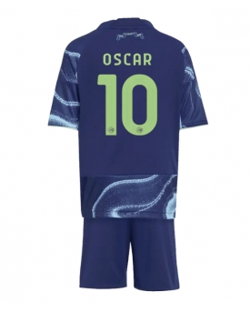 Billige Fotballdrakt Ajax Oscar Gloukh #10 Replika Bortedraktsett Barn 2025-26 Kortermet (med bukser)
